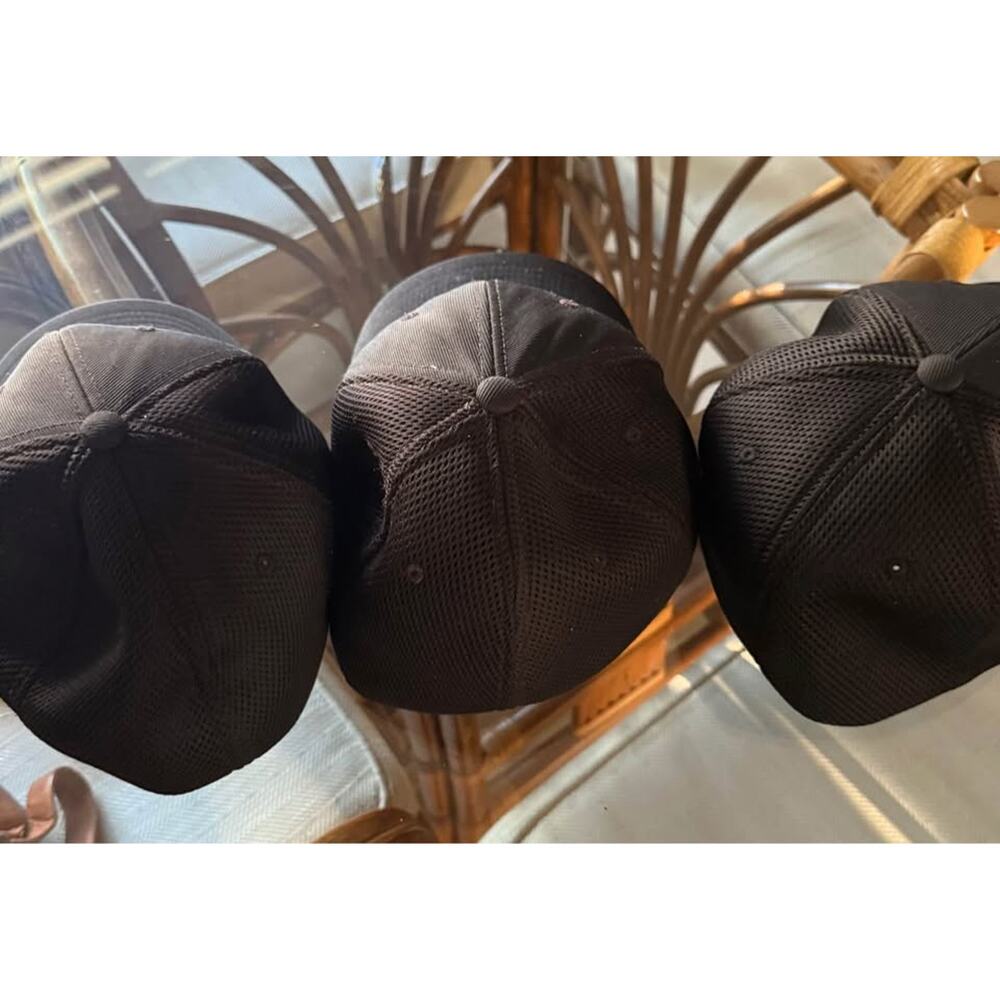 3 FlexFit Baseball Caps Mens Size L/XL Black Used No Tears, Rips or Stains - Picture 4 of 7
